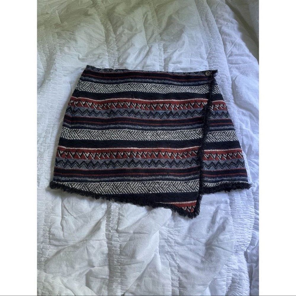 Sam Edelman tribal fringe wraparound skirt size 10
